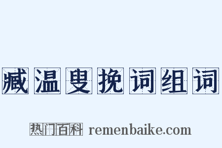 臧温叟挽词组词是什么意思的图片